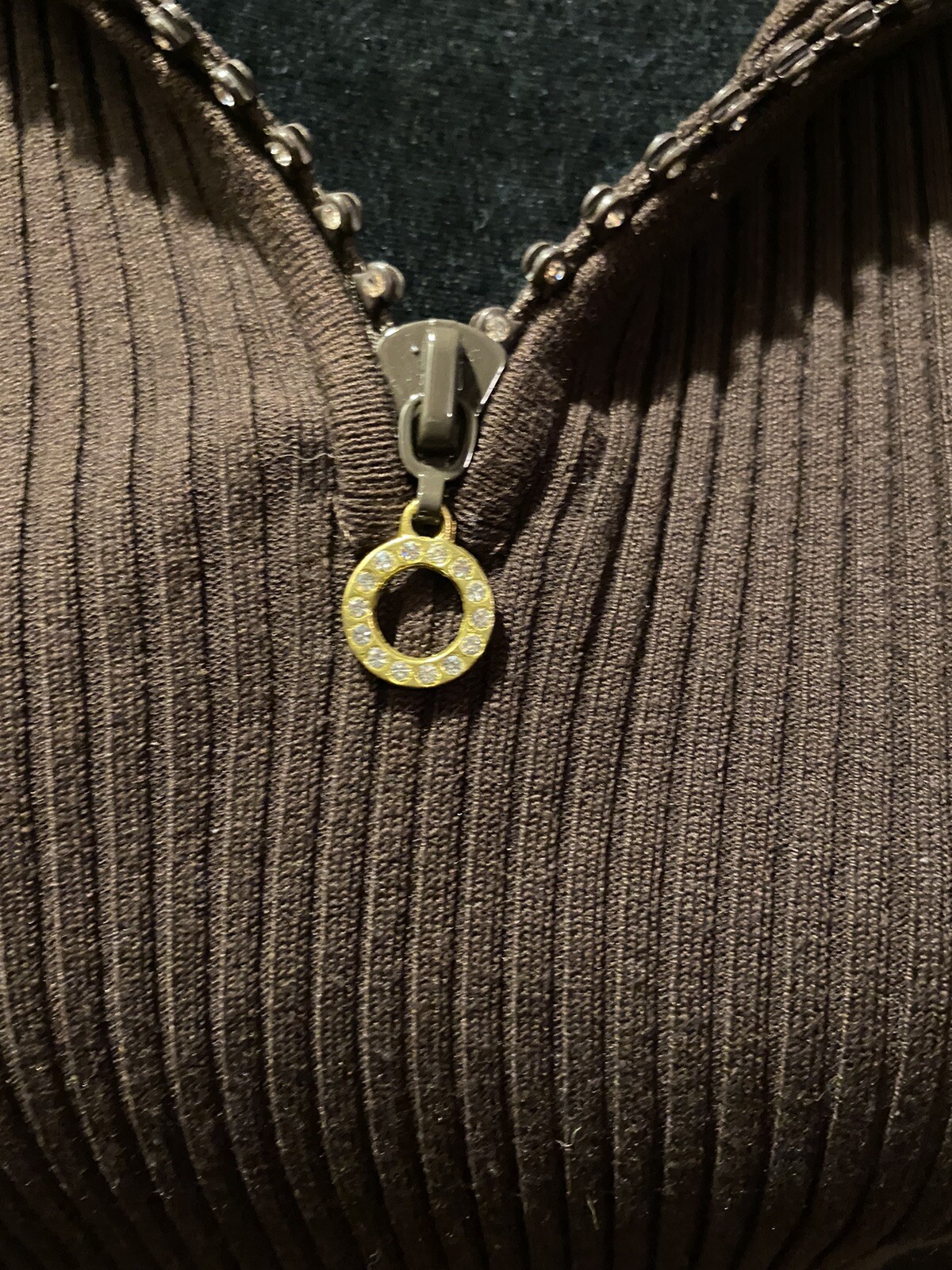 Cache Studded Zip Brown Jacket Size Large - image 3