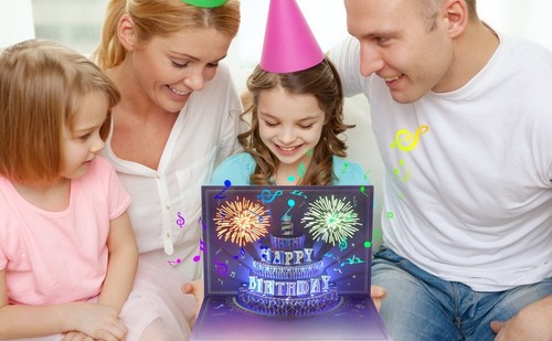 Birthday Card 3D Musical Pop Up Card w Light, Unique Style Happy Birthday Card - Picture 13 of 13