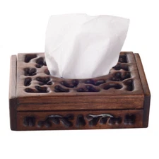 复古手工木质纸巾盒盖时尚餐巾盒支架酒店家居装饰-