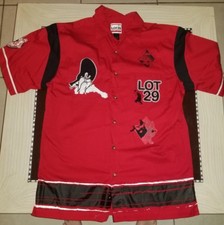 Men's Vintage Warner Bros. Looney Tunes Red Henley Button Up Casual Shirt Sz XL