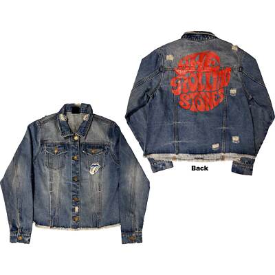 The Rolling Stones Ladies Denim Jacket: Script (Back Print)