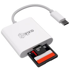 SD Card Reader for iPhone17/16/15 Pro Max/iPad/MacBook, Android Phones White
