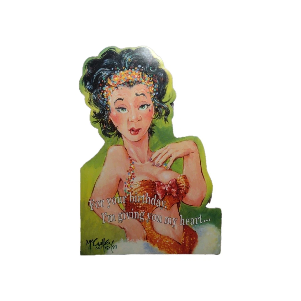 Funny Birthday Card Vintage Leanin Tree Showgirl Adult Humor - Image 2 of 4