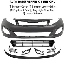 Front Bumper Cover Fascia & Lower Grille For 2014-2015 Kia Optima