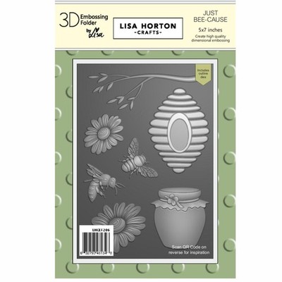 Lisa Horton Crafts Embossing Folder And Die 5X7-Just Bee-Cause
