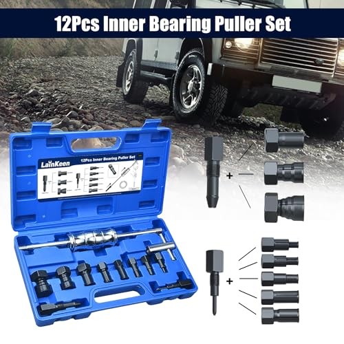 LainKeen 12pcs Blind Hole Collet Bearing Puller Set, Internal 12PC 1x(8+10mm)