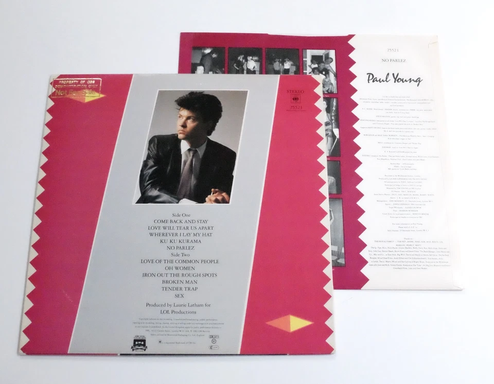 PAUL YOUNG - NO PARLEZ LP VINYL EX/EX Rare Original UK Demo Promo Album A1/B1 - Image 4 of 4
