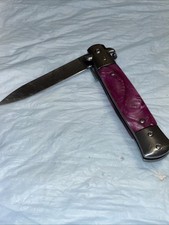 Razor Tactical Spring Assisted Folding Knife Purple Pearl Handle 9 Pocket