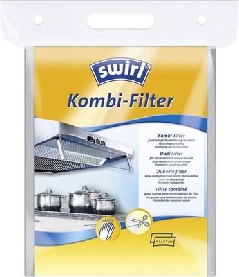 Swirl Kombi Filter Dunstabzugshaube Aktivkohle Fettfilter Universal 47x57cm