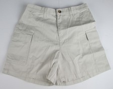 LANDS END Light Stone Cotton Twill Cargo Style Shortss Boys 14 NEW