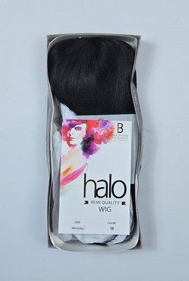 Halo 100%Human Hair Blend Straight wig Ashanti #1B