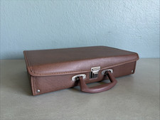 Vintage Cassette Tape Faux Leather Carrying Case Storage Case Holds 30 Tapes