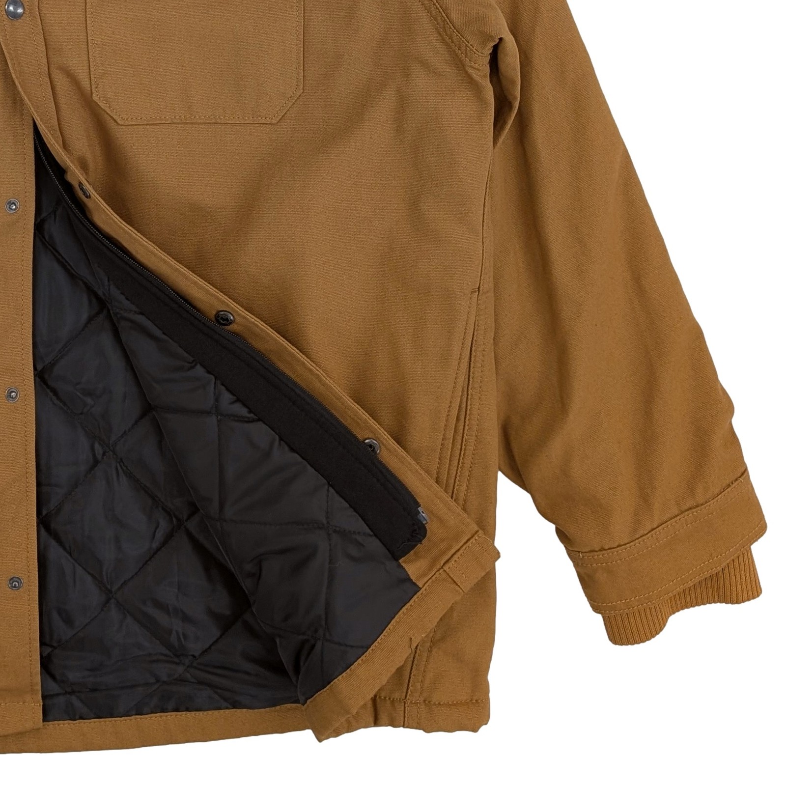 Brahma Mens Trailblazer Brown Quilted Interior Hooded Canvas Shirt Jacket