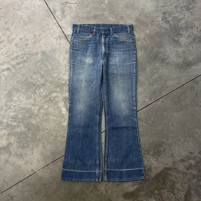 Vintage Levi's 646 Orange Tab Bell Bottoms Jeans 70s Faded Blue