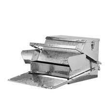 Large Treadle Poultry Feeder w/ Lid Lock,Galvanized Metal Outdoor Coop Dispenser