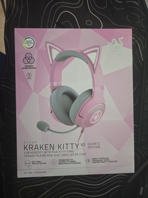 Razer Kraken Kitty V2 USB Headset with RGB Kitty Ears Quartz Edition