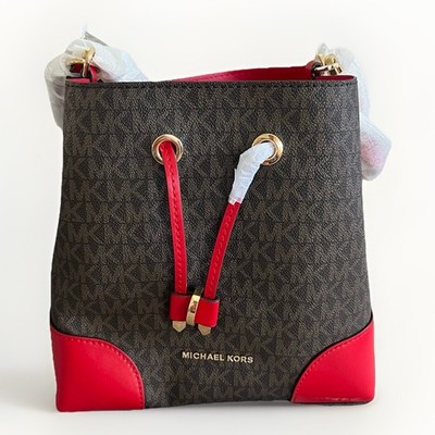 NWT Michael Kors Mercer Gallery Logo Convertible Bucket Crossbody Bag