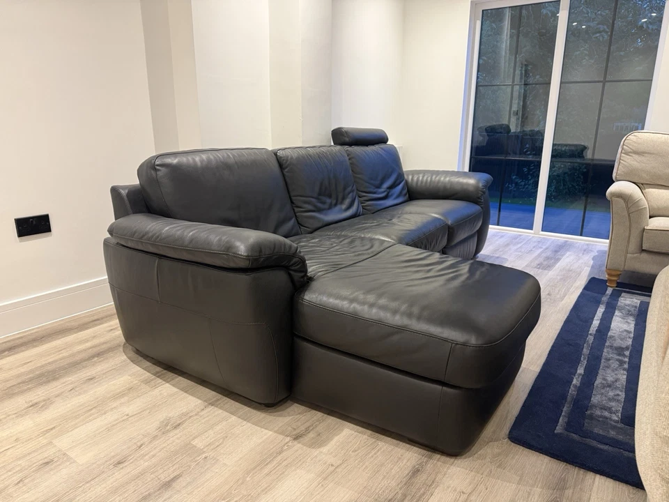Natuzzi leather sofa, photo 1 of 5