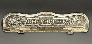 Vintage Old Antique CHEVROLET Emblem License Plate Topper? Embossed Display Sign