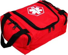 Red EMS First Responder Bag – Empty Medical Supply Emergency Bag Compact 10.5x8"