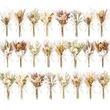 12/24PCS Handmade Dried Flower Bouquet with Stems Natural Dried Wildflowers 7...
