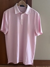 G/Fore Men's Feeder Stripe Tech Golf Polo Shirt Blush, Medium