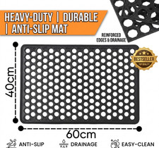 Honeycomb Entrance Door Mat Heavy Duty Non Slip Dirt Catcher Rubber Outdoor UK