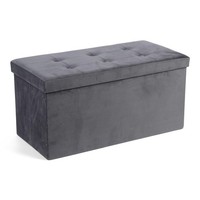 Domoletti Pouf Grau 38X38X76 Cm Stoff Gepolstert FüR Flur Schlafzimmer