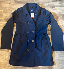 NEW WITH TAGS GapKids Girls Navy Trench Coat Jacket XXL 14-16 Cotton Nylon