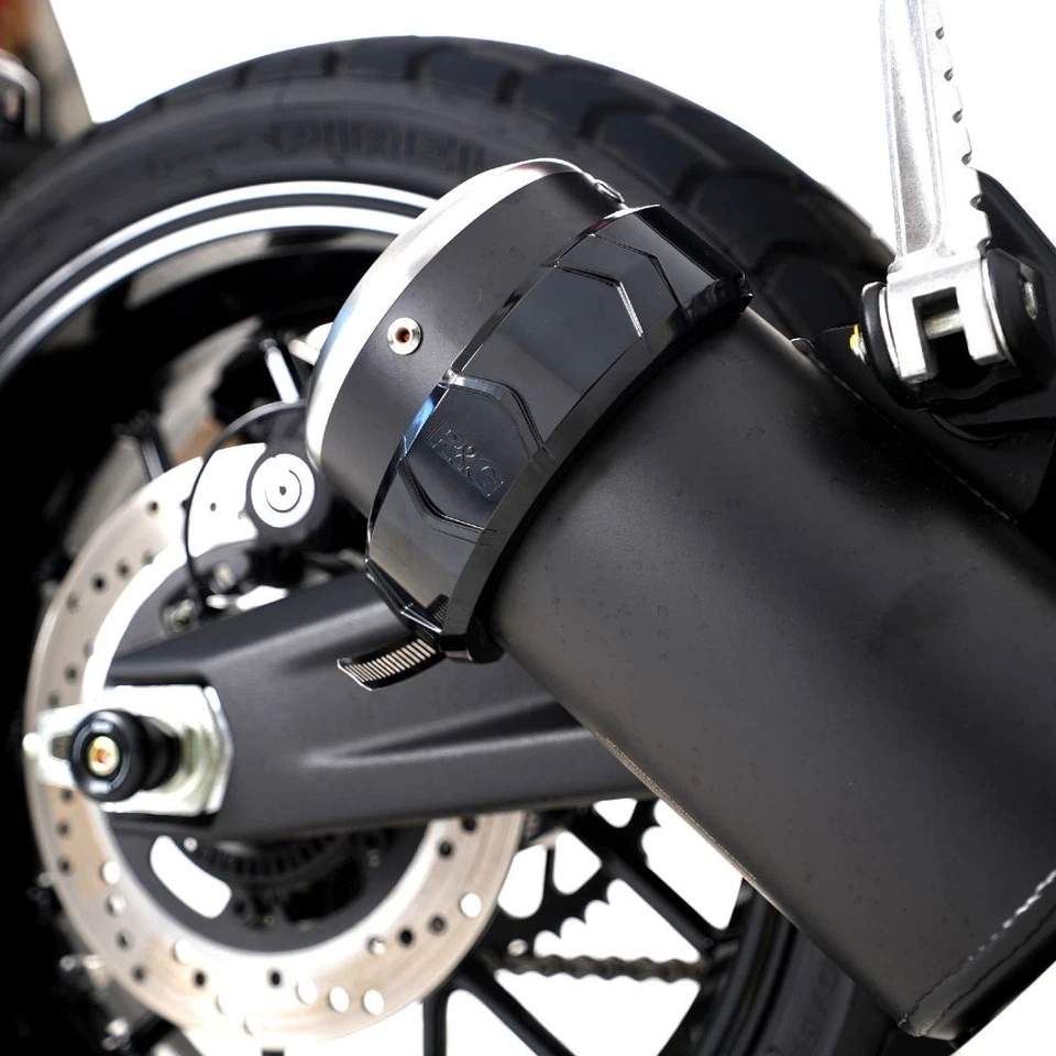 Protector de escape ovalado negro R&G Racing puede cubrir para Aprilia RS125 2006-2010 Foto 2 de 3