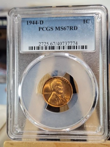 1944 D Lincoln Cent Wheat Penny RED PCGS MS 67 RD