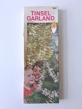 Vintage Doubl Glo d&uuml;nne goldene Weihnachts Lametta Girlande 1967 in OVP