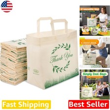 Durable 50 Pack Cream Thank You Shopping Bags - Eco-Friendly Polypropylene Totes