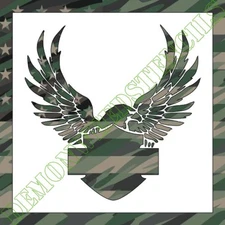 12"x12" Clear Plastic Stencil - Eagle Crest (SX34) (.007")*****
