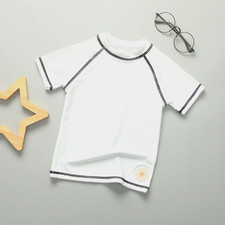 Children'S Swimwear UV T-Shirt for Swimming Rashguard Boy Girl Short Sleeve Soli
