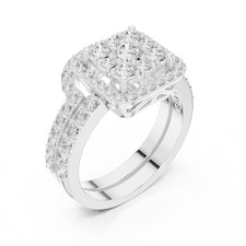 1,8 kt runder VVS1 D 70 Stck. echter Diamant Frauen Geschenk Schmuck Ring 14 ...