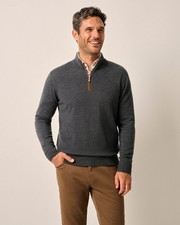 johnnie-O Raynor Merino 1/4 Zip Sweater Smoke Size XL