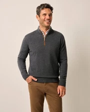 johnnie-O Raynor Merino 1/4 Zip Sweater Smoke Size XL