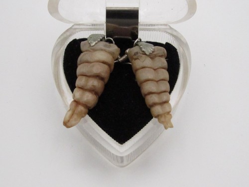 Texas Diamondback Rattlesnake Rattle Earrings 1. 1/4" Long