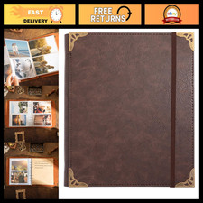 Vintage Leather Photo Album 4x6, Holds 120 Photos 30 Writing Pages, Scrapbook