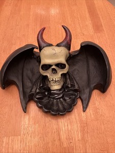 Vintage Demon Skull Bat Wings Devil Horns 