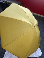 Vintage Lucite Clear Handled Umbrella Mustard Yellow Colored Made In Japan