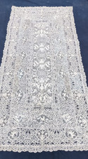 Antique French Linen Tablecloth Vintage linen Lace Needle Lace it294