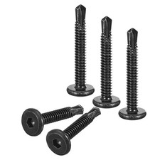 100pcs Hex Socket Self Tapping Screws 10 x 1-1/2" 410 Stainless Steel Black
