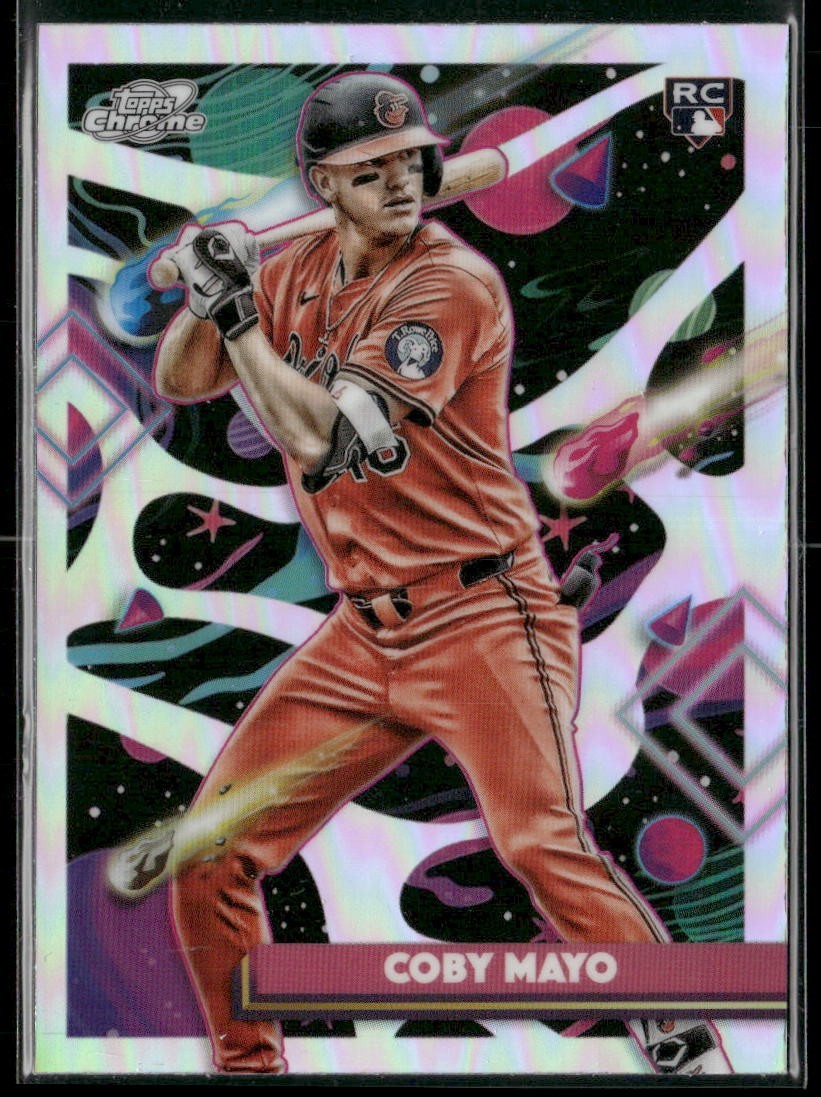 2025 Topps Chrome Cosmic #154 - Coby Mayo RC Refractor - Baltimore Orioles