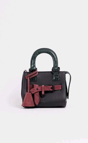 Marni Treasure 20 Mini Zip Padlock Top Handle Crossbody Bag Black Leather NWOT