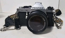 Pentax ME Super 35mm SLR Film Camera with SMC Pentax-M 50mm f1.2 Lens Silver