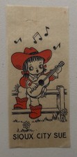 Original Vintage 1950s Sioux City Sue Cowgirl Guitar Western Iron On Transfer