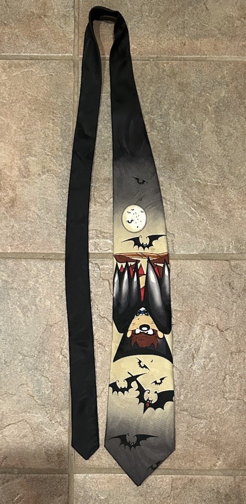 Looney Tunes Taz Tasmanian Devil Black Bat Necktie