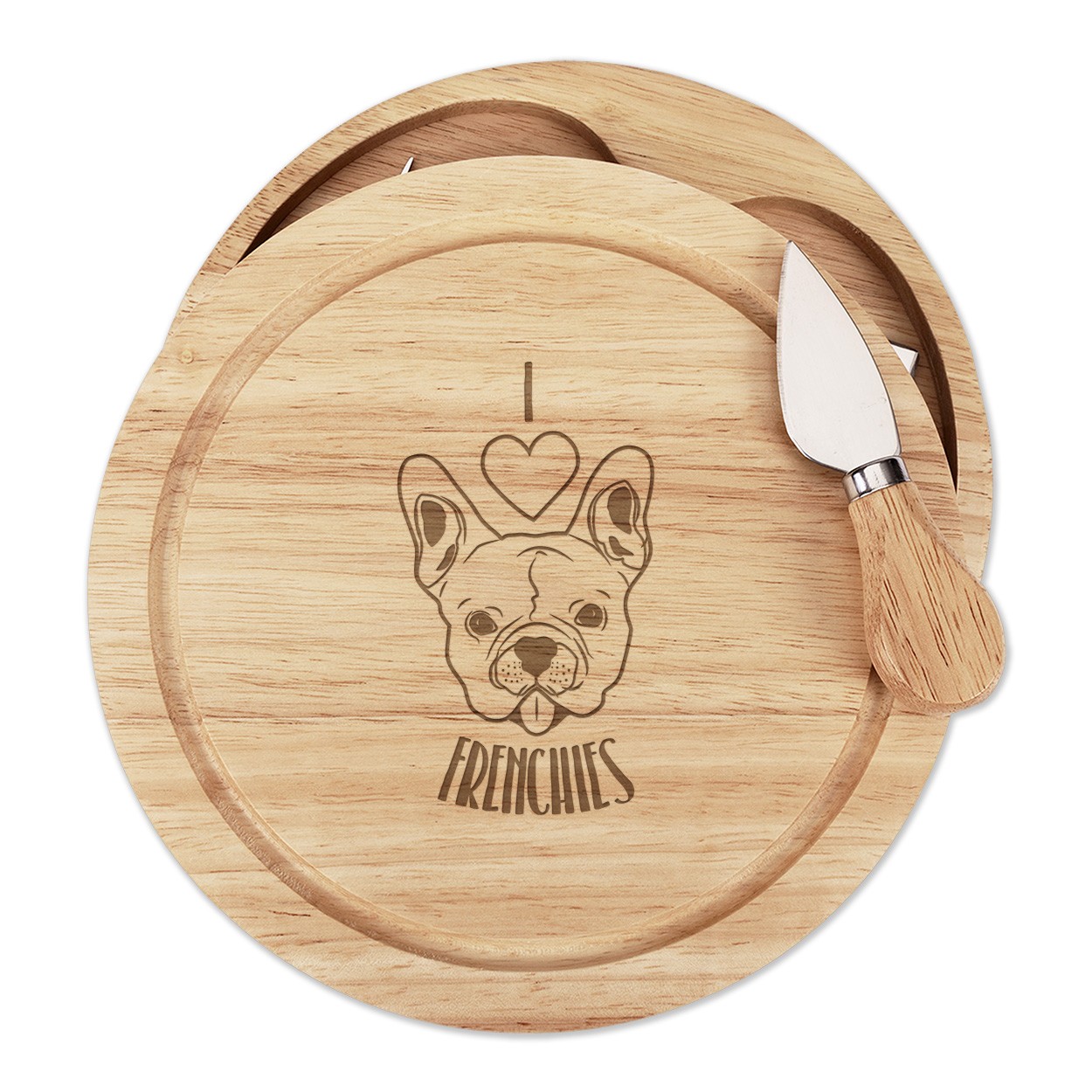 I Love Frenchies Cheese Board Knife Set Funny Dog Puppy